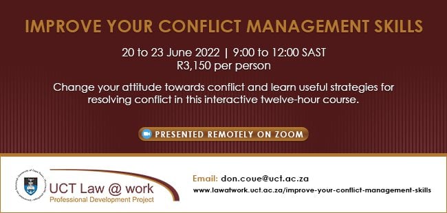 Improve your conflict management skills - (Presented remotely on Zoom)