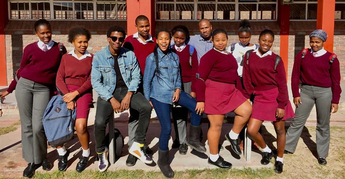 Masango with his students from Blackboard,