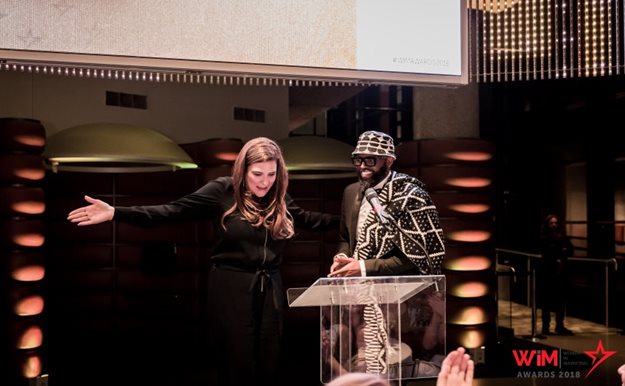 Mzamo Masito of Google collecting his 'equality advocate of the year’ award at the Women in Marketing Awards 2018 in the UK.