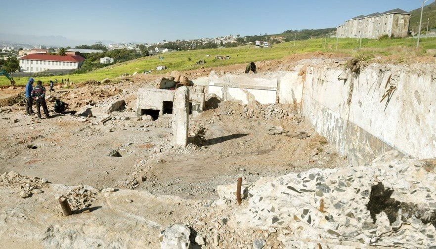 Preparations for construction of houses in District Six in July 2020 revealed old streets and foundations. Archive photo: Jeffrey Abrahams / GroundUp
